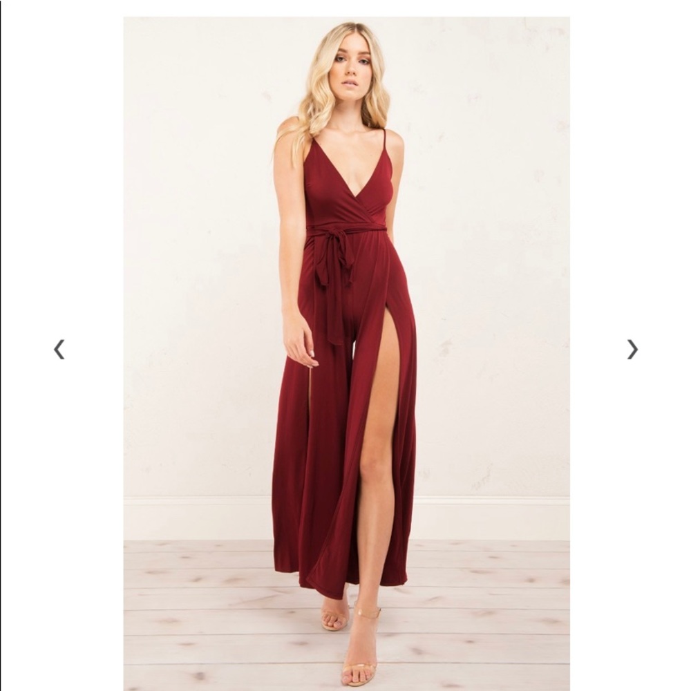 Black High Slit Romper